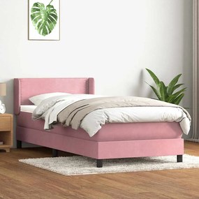 Giroletto A Molle Con Materasso Rosa 80x220 Cm Velluto /