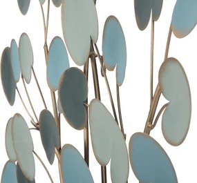 Pannello Decorativo A Parete Albero 89x2,5x90 Cm In Ferro Apple Blu Chiaro