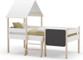 Letto per bambini rialzato in legno di pino bianco 90x190 cm Mint - Marckeric