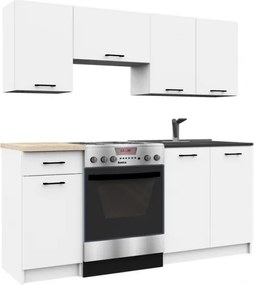 Cucina Lineare 180 Cm Moderna Componibile Bianco Opaco Emma V1