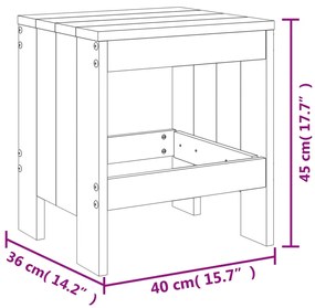 Set da Pranzo per Giardino 5pz Nero in Legno Massello di Pino