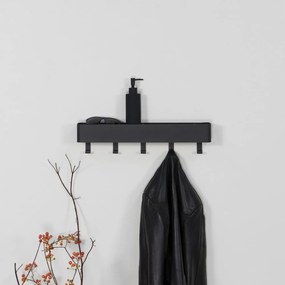 Attaccapanni da parete nero in metallo con scaffale 52 cm Dax Play – Spinder Design