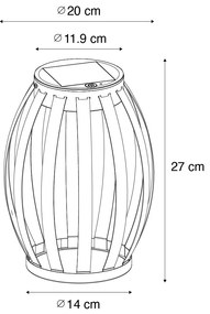 Set di 2 lampade da tavolo da esterno nere 3-step dimmerabile solare e ricaricabile - Sheldon