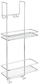 Mensola da bagno da appendere/senza foratura color argento lucido in acciaio Luxy – Metaltex