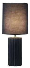 Lampada da tavolo groove 1lt, blu navy con paralume abbinato