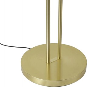 Lampada da terra moderna oro con braccio da lettura incl. LED e dimmer - Divo