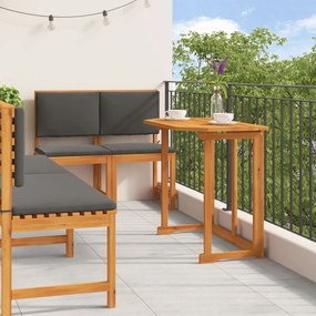 Set da pranzo per il giardino a 5 pezzi con cuscini in legno massiccio di acacia