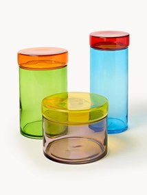 Set di 3 contenitori in vetro soffiato Multi