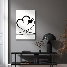 Quadro su tela – Cuori neri minimalisti