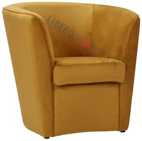 Poltrona in velluto Giallo Senape per camera da letto ufficio