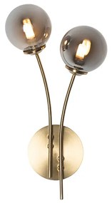 Applique moderna oro 2 luci con vetro fumé - ATHENAS