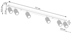 Faretto grigio tortora in metallo 6,5x117 cm Gleam – Sollux