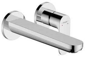 Rubinetto per lavabo a canna media getto laminare cristallino Rebris S cromato lucido HANSGROHE H 11.5 cm