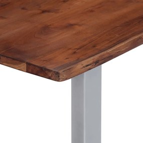 Tavolino da caffè con bordi vivi 115x60x40 cm massello acacia