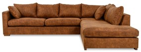 Divano angolare in similpelle marrone cognac (angolo destro) Hamburg - Scandic