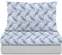 Completo letto singolo cotone paisley blu