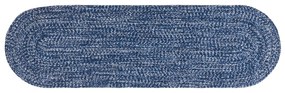 Tappeto ovale tessuto a mano blu 120x60 cm