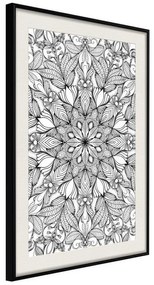 Poster  Colourless Mandala  Cornice Quadri Cornice nera con pass-partout, Larghezza x Altezza Home decor 20x30