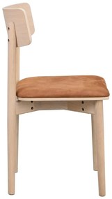 Sedie da pranzo in similpelle in colore marrone cognac-naturale in set di 2 pezzi Wolcott - Rowico