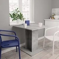 Tavolo da Pranzo Grigio Cemento 80x80x75 cm in Truciolato 800256