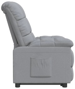 Poltrona reclinabile in tessuto grigio chiaro