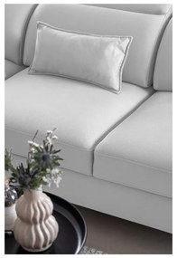 Divano angolare bianco allungabile/con contenitore (con penisola a destra/a L) e rivestimento in velluto Noble – ELTAP