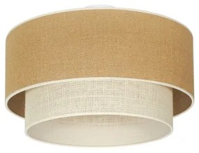 Duolla - Plafoniera YUTE BOHO 3xE27/15W/230V diametro 60 cm marrone/color crema