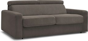 Divano grigio/marrone allungabile con rivestimento in velluto a coste 195 cm Monaco – Bobochic Paris