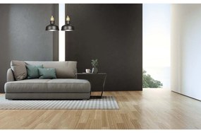 Lampadario Industrial 2 Luci Kubera In Acciaio Nero Con Elementi In Oro