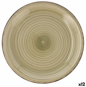 Piatto Piano Quid Natura Vita Ceramica Verde (Ø 27 cm) (12 Unità)