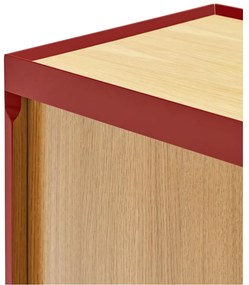 Cassettiera bassa rossa effetto rovere 110x85 cm Arista - Teulat