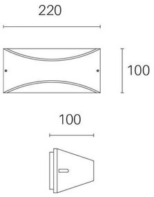 Lhasa applique fascia 10w led 3000k grafite