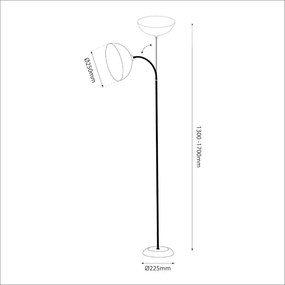 Lampada da terra ZACK 1xE27/15W/230V bianca