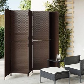 Divisorio Per Ambienti A 6 Pannelli Marrone İn Polyrattan /