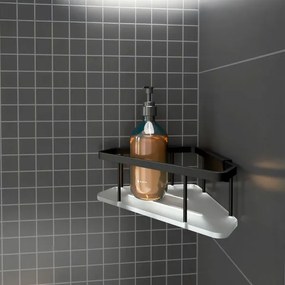 NIMCO Ki-14003-B-90 - Mensola a muro per doccia KIBO opaco nero/bianco