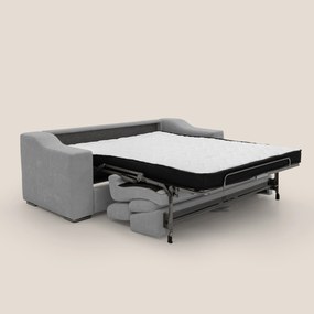 Bomber divano letto matrimoniale con poggiatesta in tessuto impermeabile T14 grigio chiaro