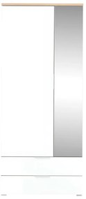Armadio bianco in rovere con specchio 84x196 cm Telde - Germania