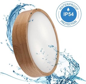 Plafoniera da bagno OAK 3xE27/15W/230V in rovere, Ø 37 cm, IP54