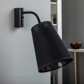 Applique da parete Flex Shade Nowodvorski Lighting, dimmerabile, Nero, Soggiorno / Sala da pranzo, Tessuto / Stoffa / Seta, Applique