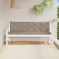 Cuscini Panca da Giardino 2pz Tortora 180x50x7cm Tessuto Oxford 361724