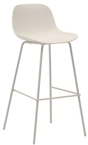 Kave Home - Sgabello Altea beige e gambe in acciaio con finitura beige 75 cm