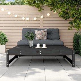 Poggiapiedi da giardino 120x80 cm legno massello di pino nero