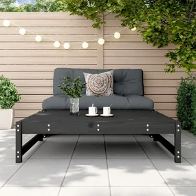 Poggiapiedi da giardino 120x80 cm legno massello di pino nero