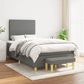 Giroletto A Molle Con Materasso Grigio Scuro 120x200 Cm Tessuto /