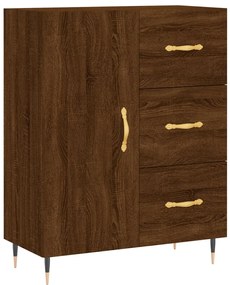 Credenza rovere marrone 69,5x34x90 cm in legno multistrato