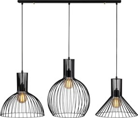 Lampadario nero con paralume in metallo Fellini – Opviq lights