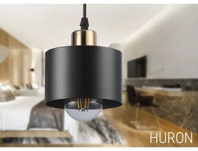 Lampadario a sospensione con filo 1xE27/35W/230V diametro 12 cm nero/oro