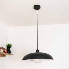 Lampadario a cavo ECLIPSE 1xE27/15W/230V nero/bianco
