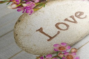 Stampa su tela – Con scritta su pietra Love