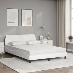 Letto con materasso bianco 140x190 cm in similpelle